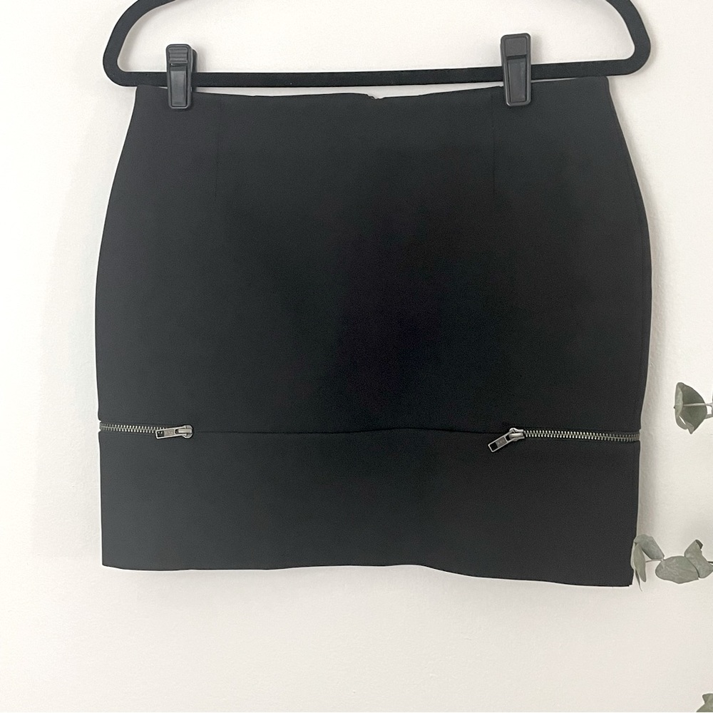 & Other Stories neoprene scuba zipper black skirt moto 8